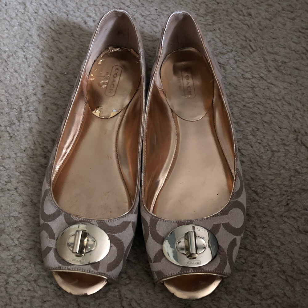 Peep toe ballet flats